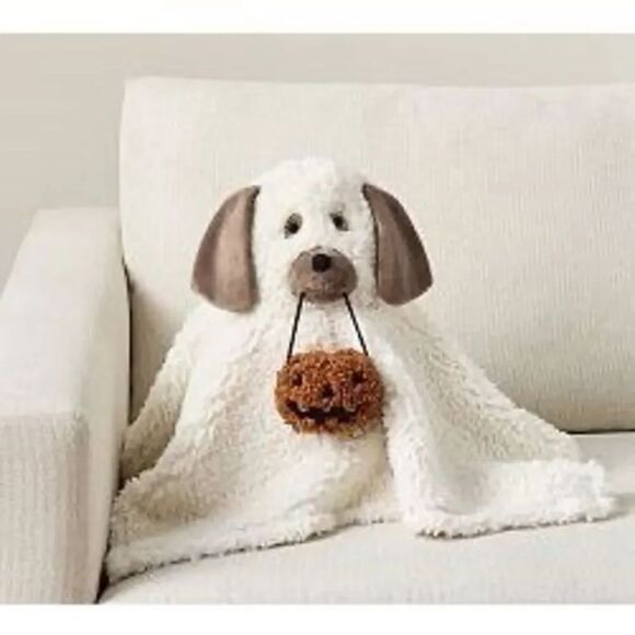 Pottery Barn Other - Pottery Barn Gus Doug The Dog Ghost Pillow Pumpkin Halloween Fall NEW IN HAND